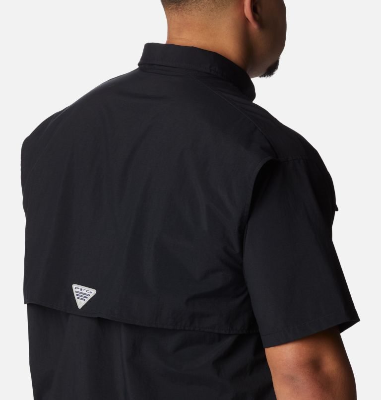 Men's Columbia PFG Bahama II Short Sleeve Shirts Black | Plus Size CA-T56CA